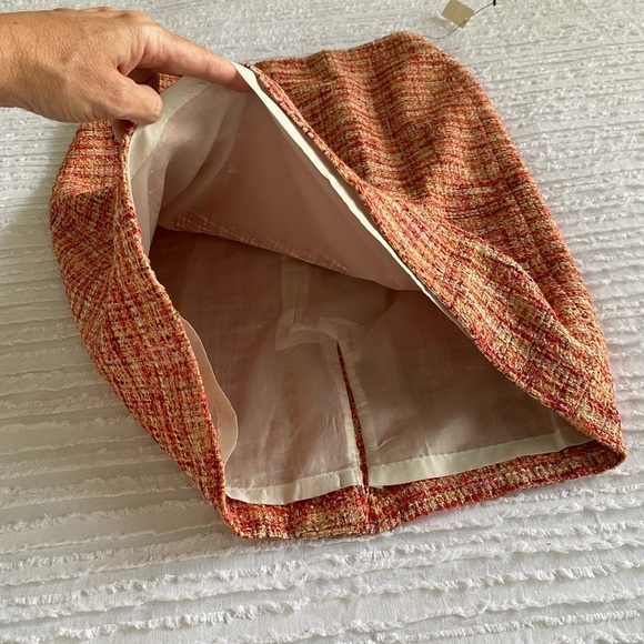 Talbots Tweed Pencil Skirt Pink and Red Multicolor Size 8 NWT - Picture 8 of 11